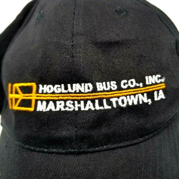 Hoglund School Bus Company Hat Cap Strapback Black Marshalltown Iowa - Picture 2 of 5